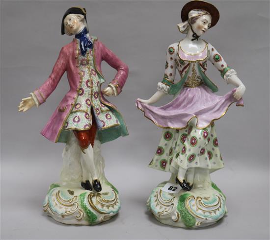 A pair of large Derby porcelain figures c.1775
